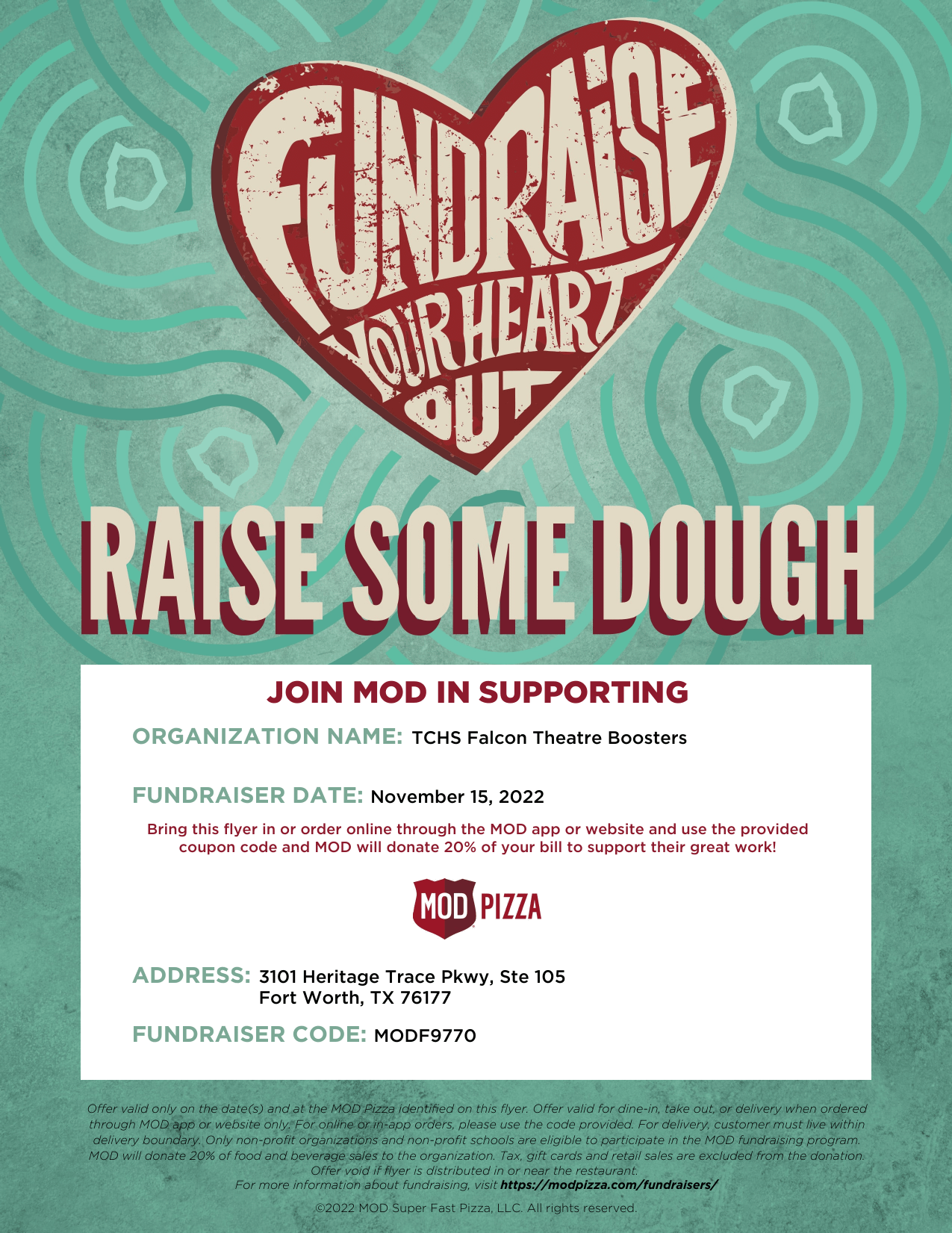Mod Pizza (Fundraiser) – TCHS Falcon Theatre